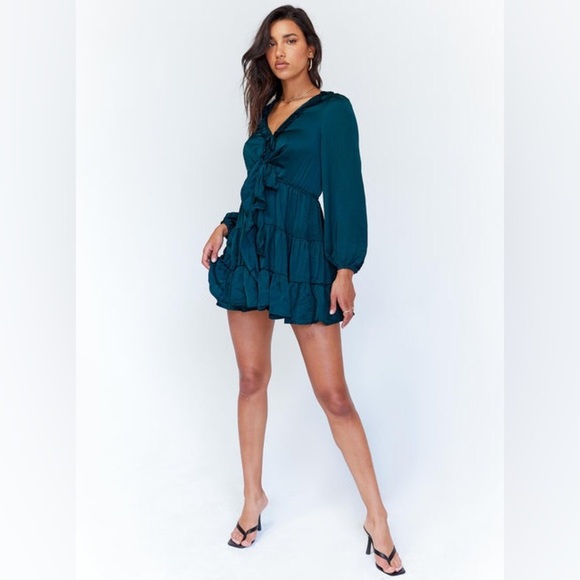 Princess Polly Randi Mini Dress (Teal) - Picture 2 of 5